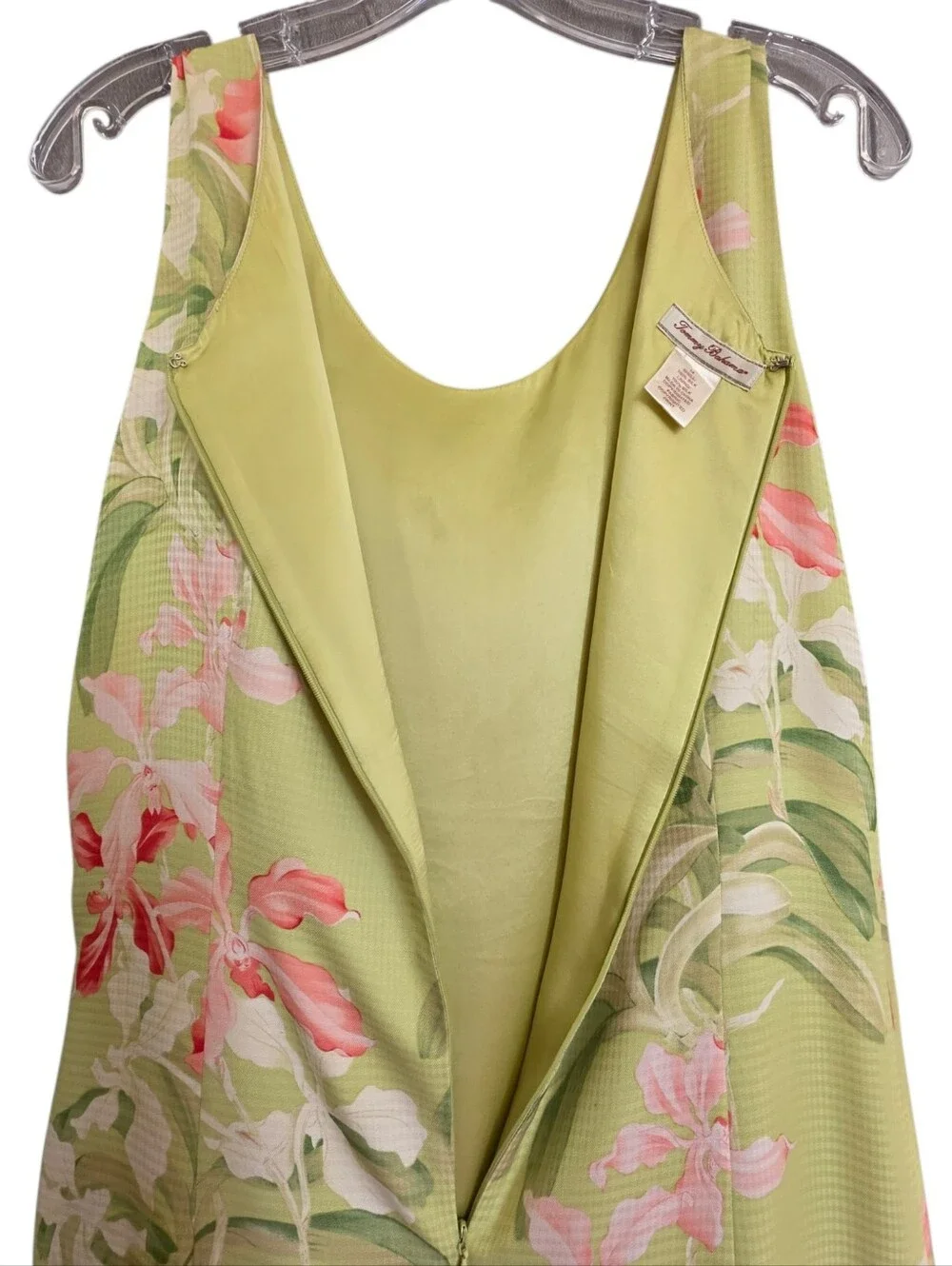 Nwot Tommy Bahama Sleeveless Lime Green Pink Orchid Tropical Resortwear Maxi